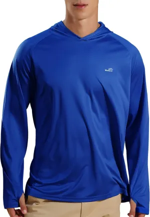 Men's UPF 50  Long Sleeve Sun Shirts UV Protection Hoodie Rash Guard Hiking Fishing Swim T Shirt