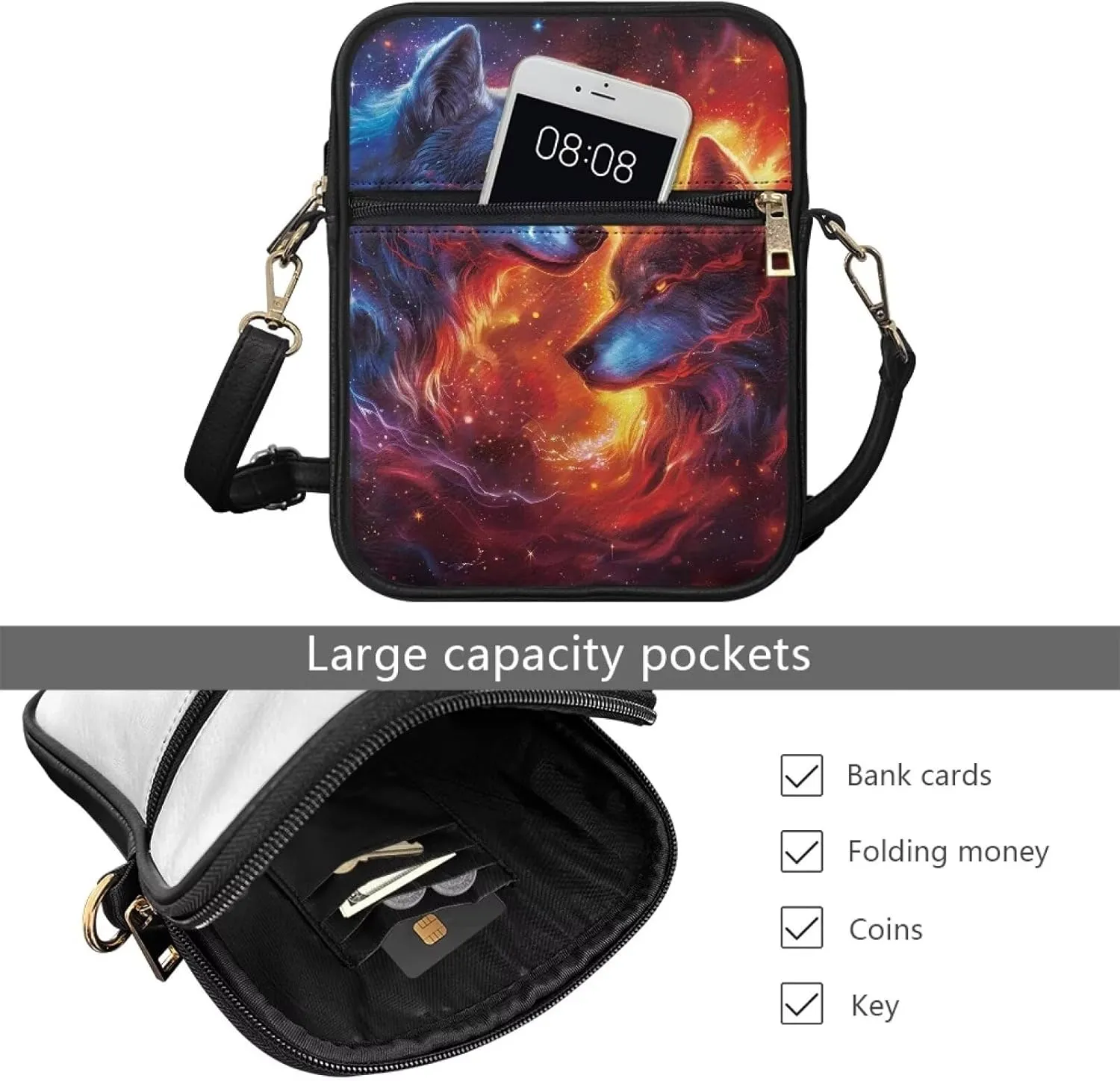 Messenger Bag for Women Men Leather Crossbody Bag Messenger Bag Purse with Adjustable Strap Travel Sling Bag