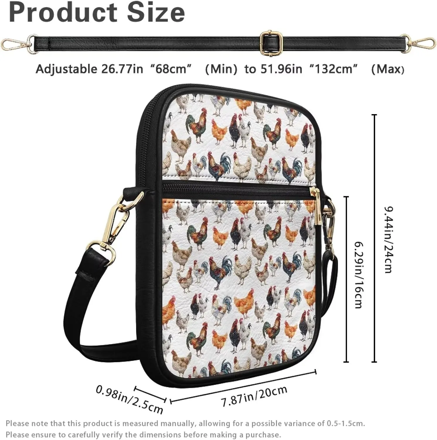 Messenger Bag for Women Men Leather Crossbody Bag Messenger Bag Purse with Adjustable Strap Travel Sling Bag