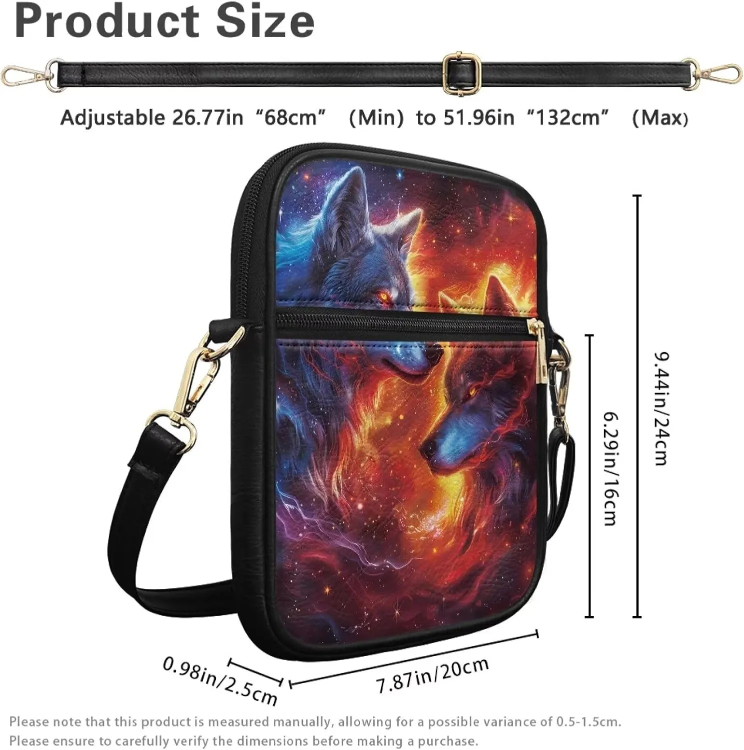 Messenger Bag for Women Men Leather Crossbody Bag Messenger Bag Purse with Adjustable Strap Travel Sling Bag