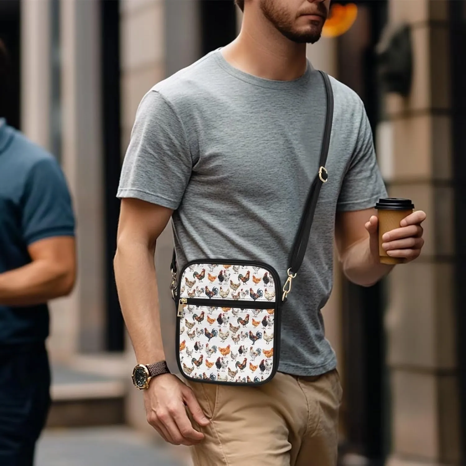 Messenger Bag for Women Men Leather Crossbody Bag Messenger Bag Purse with Adjustable Strap Travel Sling Bag