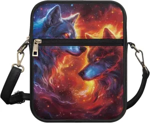 Messenger Bag for Women Men Leather Crossbody Bag Messenger Bag Purse with Adjustable Strap Travel Sling Bag