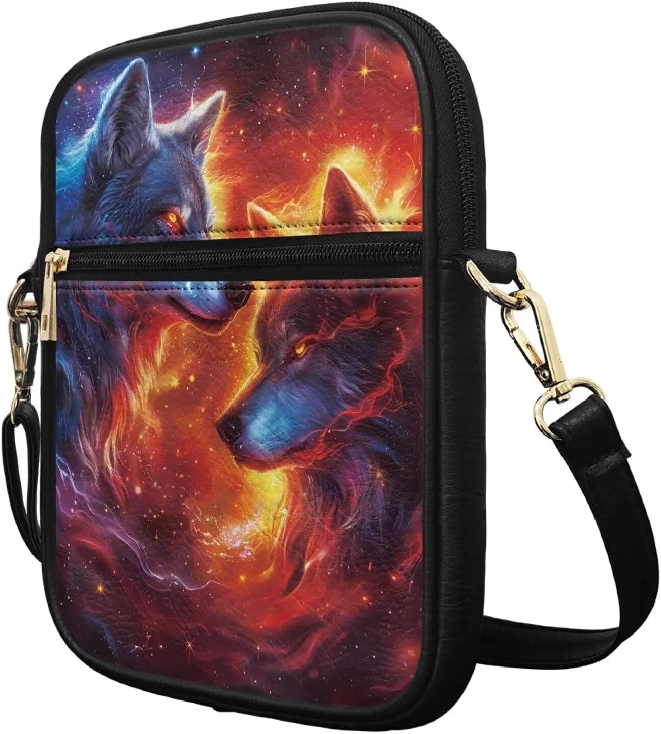 Messenger Bag for Women Men Leather Crossbody Bag Messenger Bag Purse with Adjustable Strap Travel Sling Bag