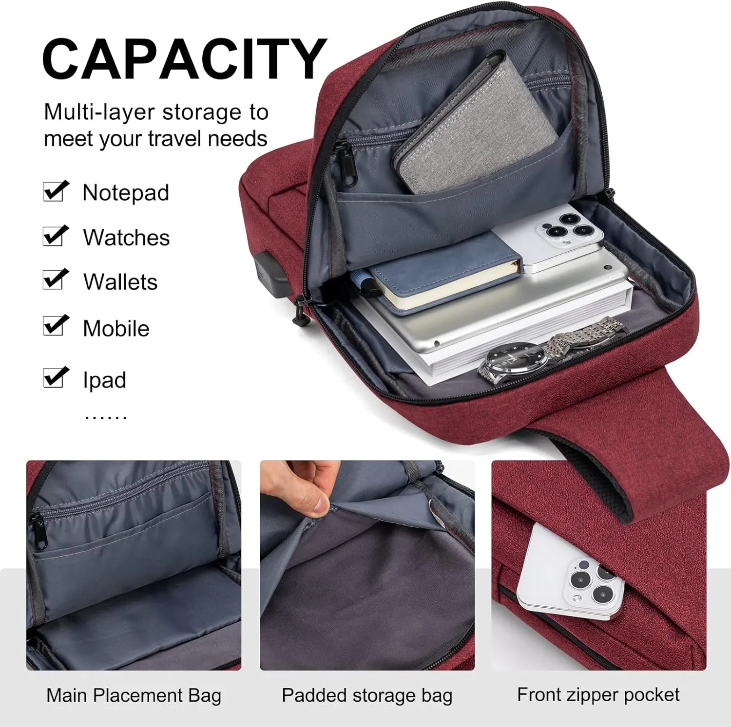 Messenger Bag Sling Bag Crossbody Shoulder Bag for Men Women Travel Work Satchel Bags