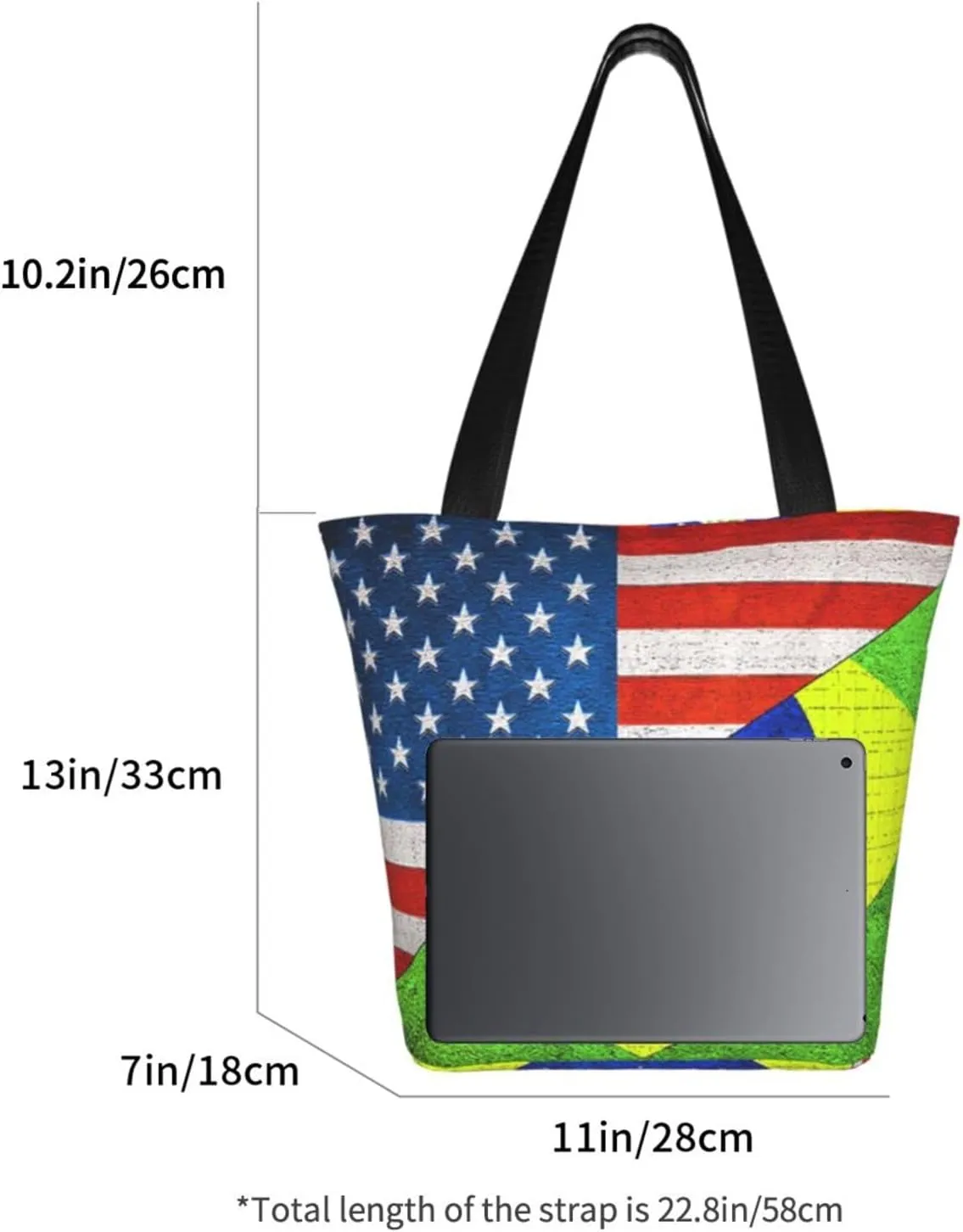 Mexican American Flag Women's Tote Bag Lightweight Shoulder Bag Shopping Handbag Large Capacity Handbag With Zipper