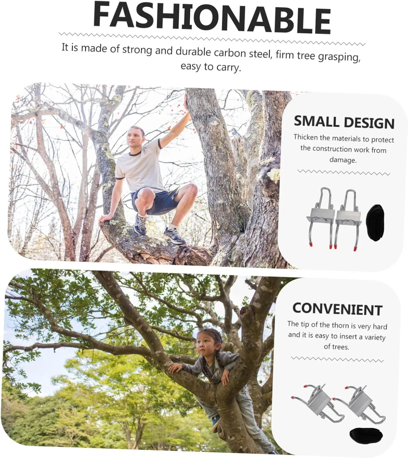 Milisten 1 Set Tree Climbing Tool Home Tools Tree Climbing Harness Multipurpose Tree Climbing Spikes Tree