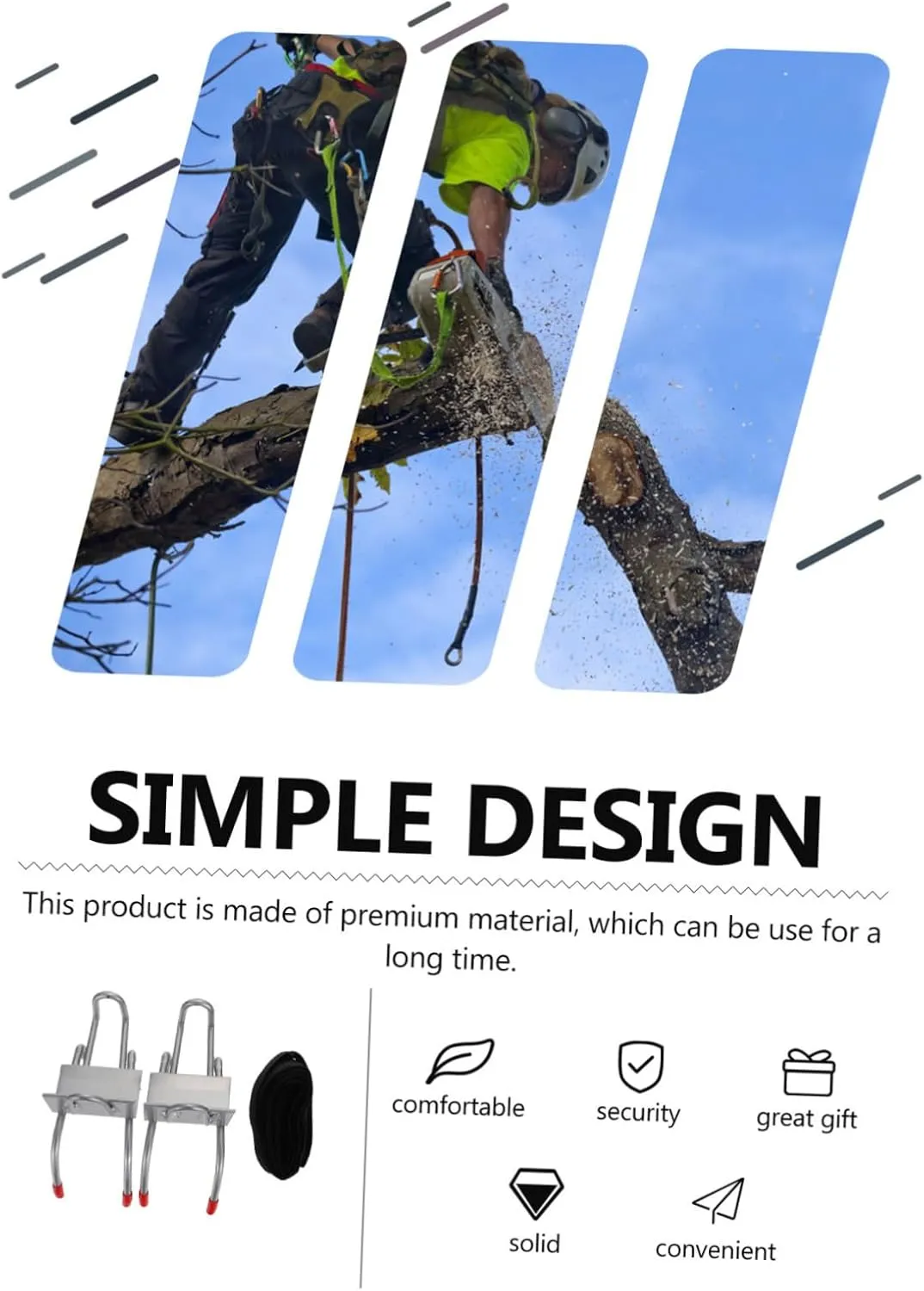 Milisten 1 Set Tree Climbing Tool Home Tools Tree Climbing Harness Multipurpose Tree Climbing Spikes Tree