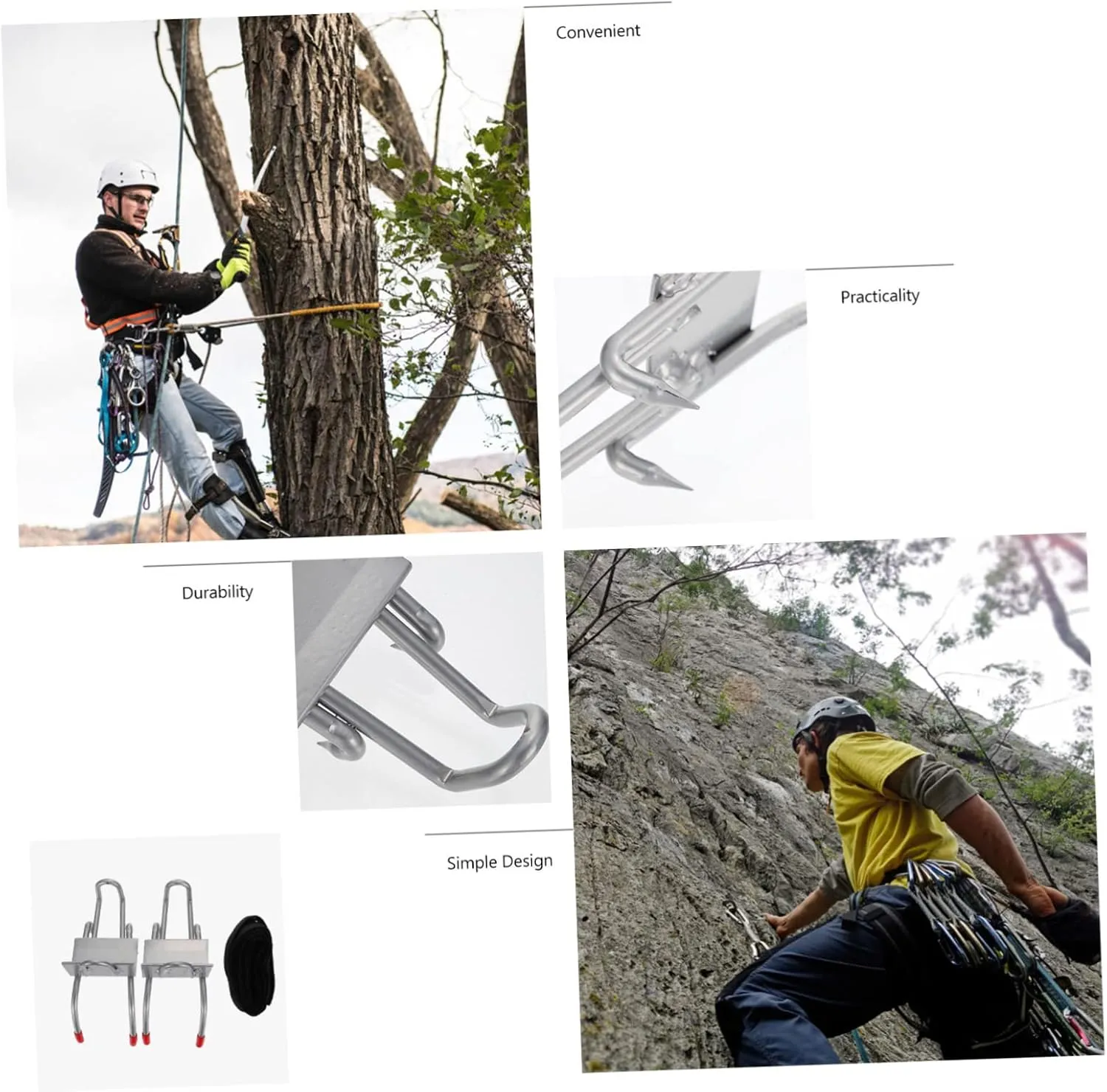 Milisten 1 Set Tree Climbing Tool Home Tools Tree Climbing Harness Multipurpose Tree Climbing Spikes Tree