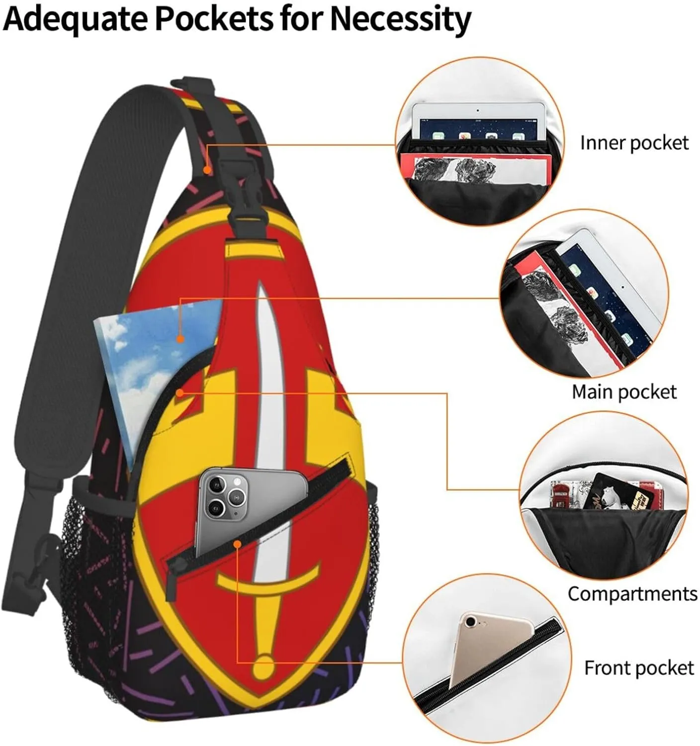 Military Assistance Command Crossbody For Men Women Sling Chest Bag Shoulder Bag Lightweight One Strap Backpack Multipurpose Travel Hiking Daypack