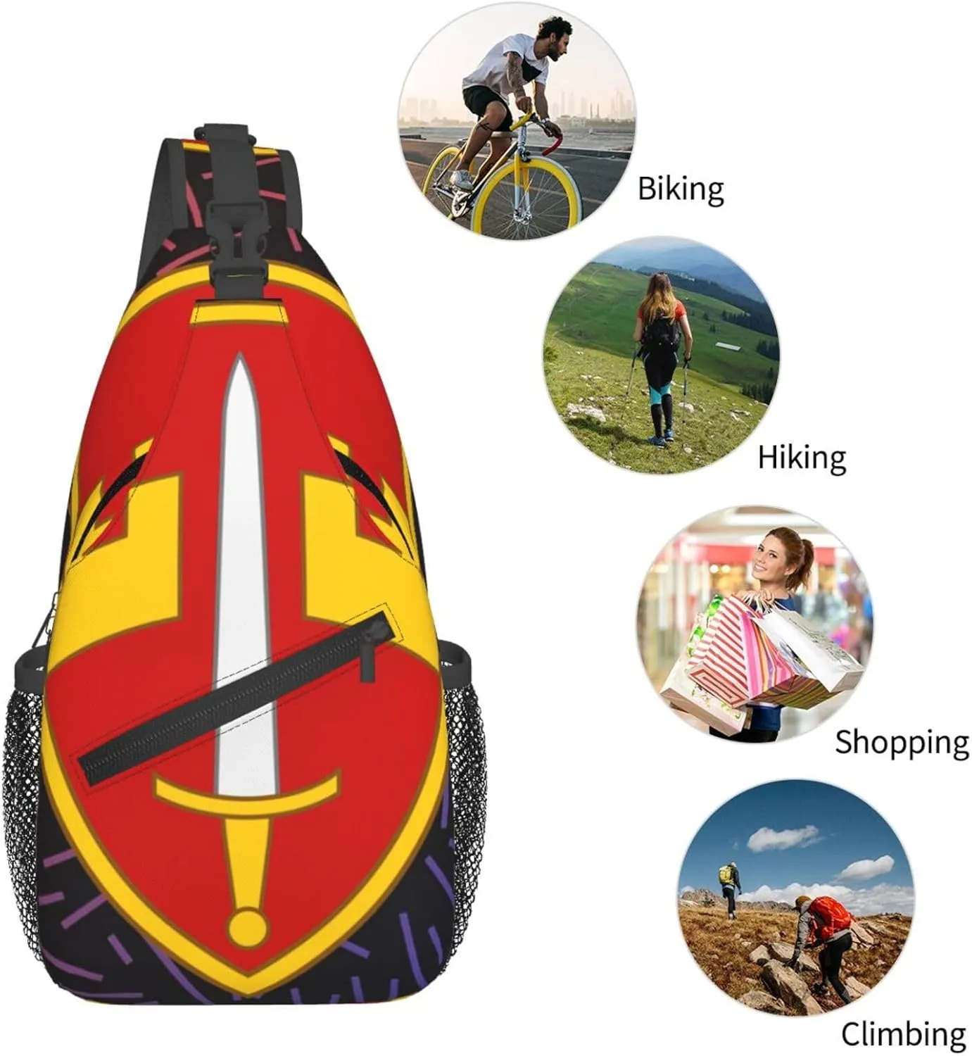 Military Assistance Command Crossbody For Men Women Sling Chest Bag Shoulder Bag Lightweight One Strap Backpack Multipurpose Travel Hiking Daypack