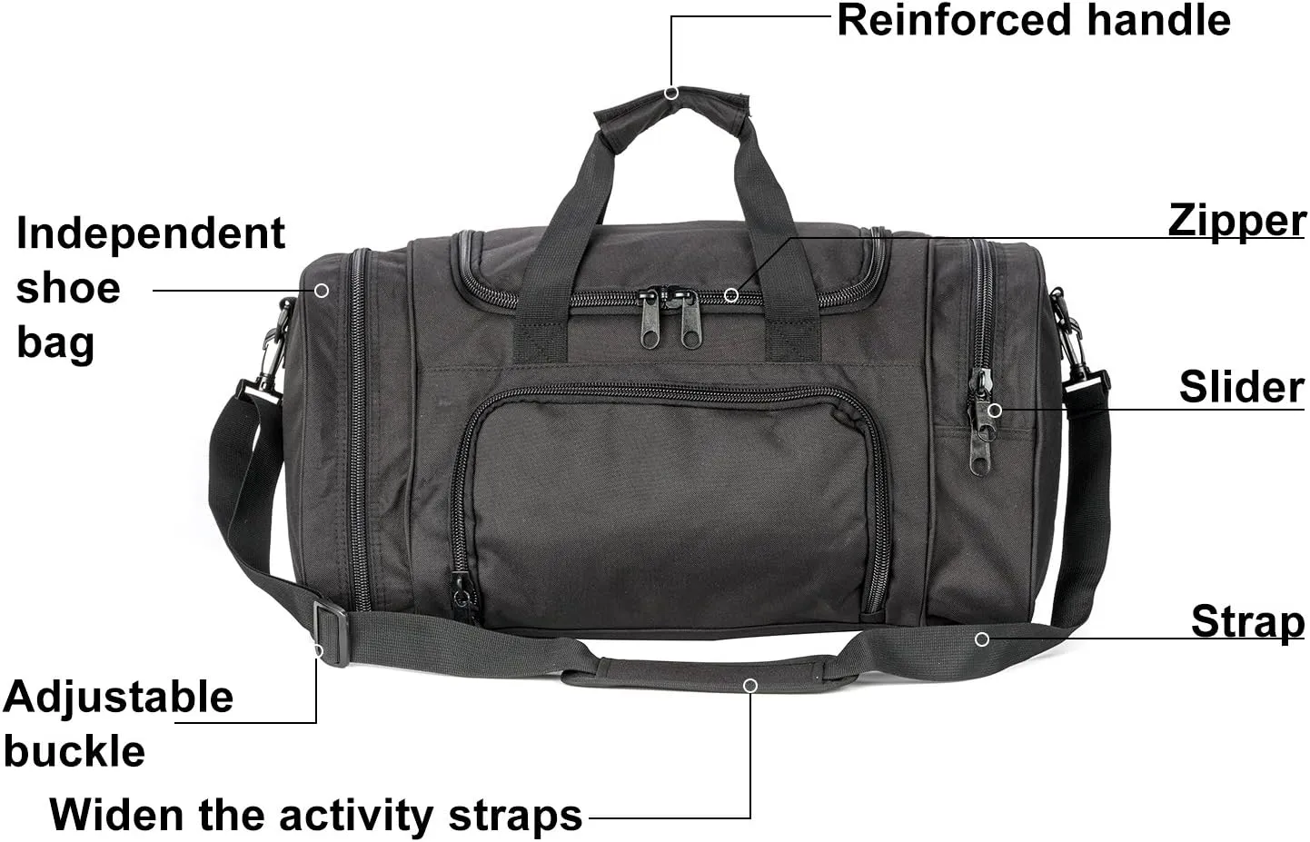 Military Tactical Outdoor Gym Bag Small Duffel Bag with Shoes Compartment for Sports Travel Camping Hunting (A-Black)