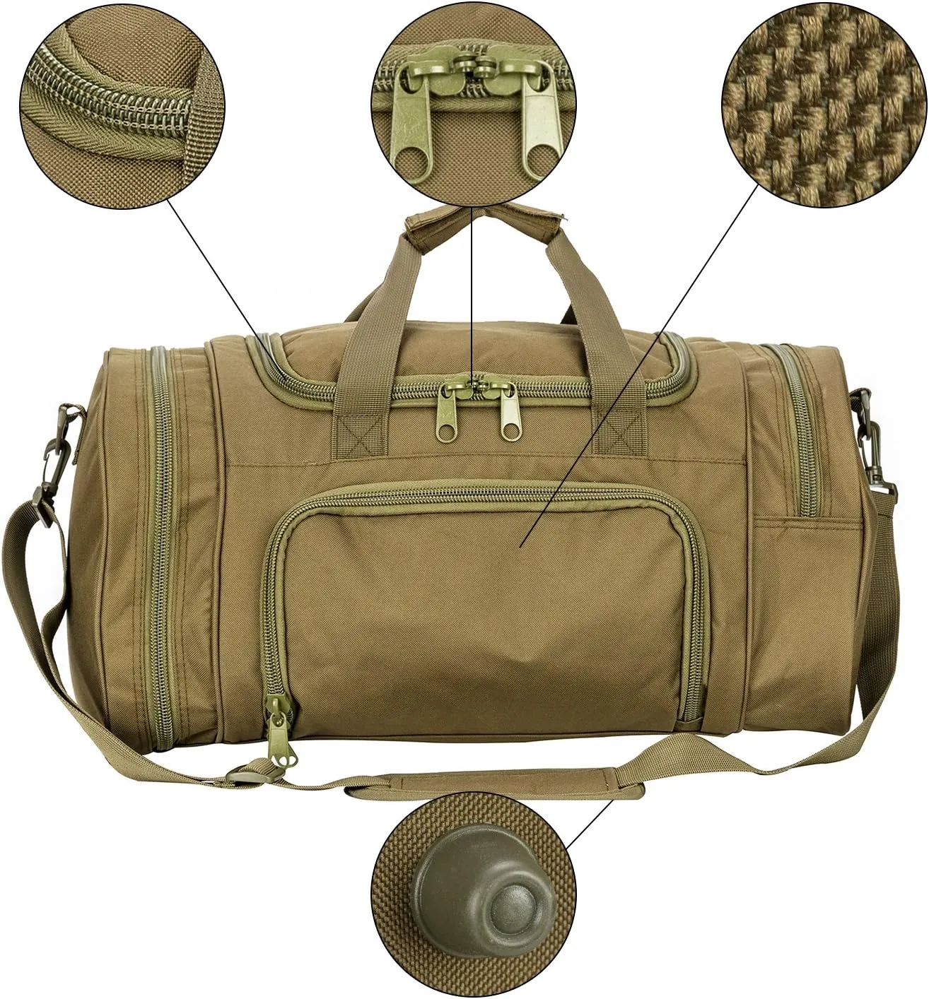 Military Tactical Outdoor Gym Bag Small Duffel Bag with Shoes Compartment for Sports Travel Camping Hunting (A-Green)
