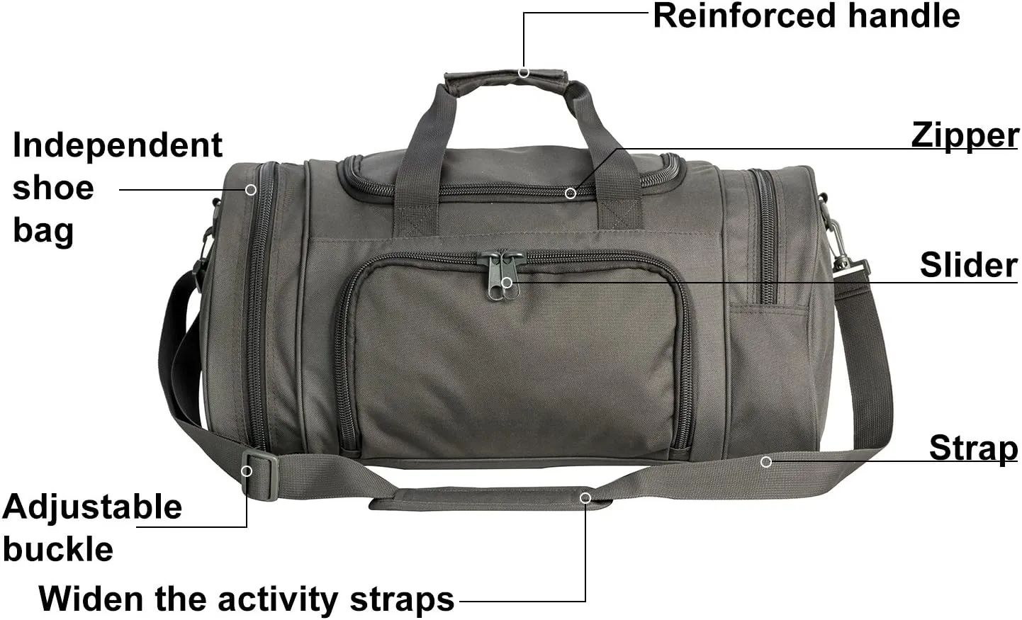 Military Tactical Outdoor Gym Bag Small Duffel Bag with Shoes Compartment for Sports Travel Camping Hunting (A-Grey)