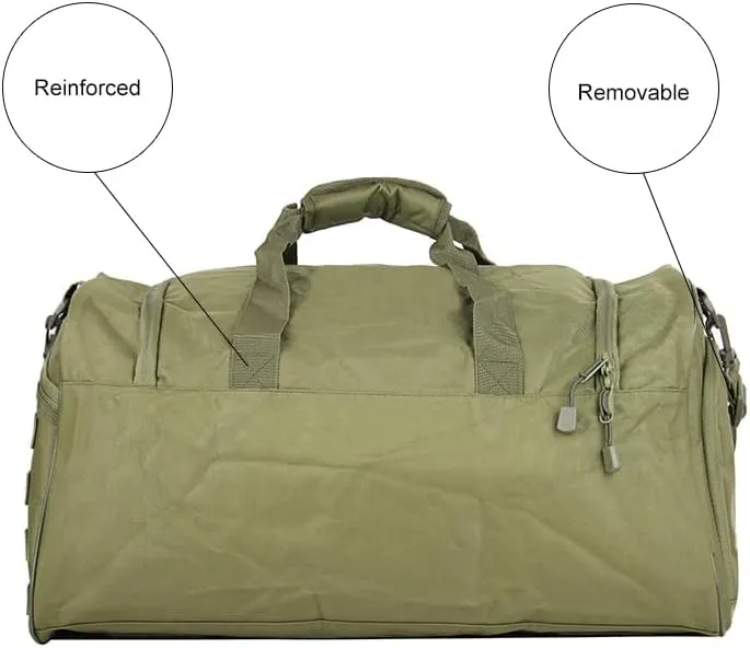 Military Tactical Outdoor Gym Bag Small Duffel Bag with Shoes Compartment for Sports Travel Camping Hunting (B-Green)