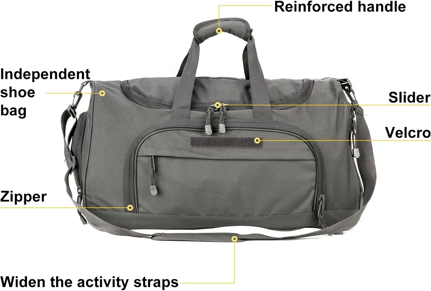 Military Tactical Outdoor Gym Bag Small Duffel Bag with Shoes Compartment for Sports Travel Camping Hunting (B-Grey)