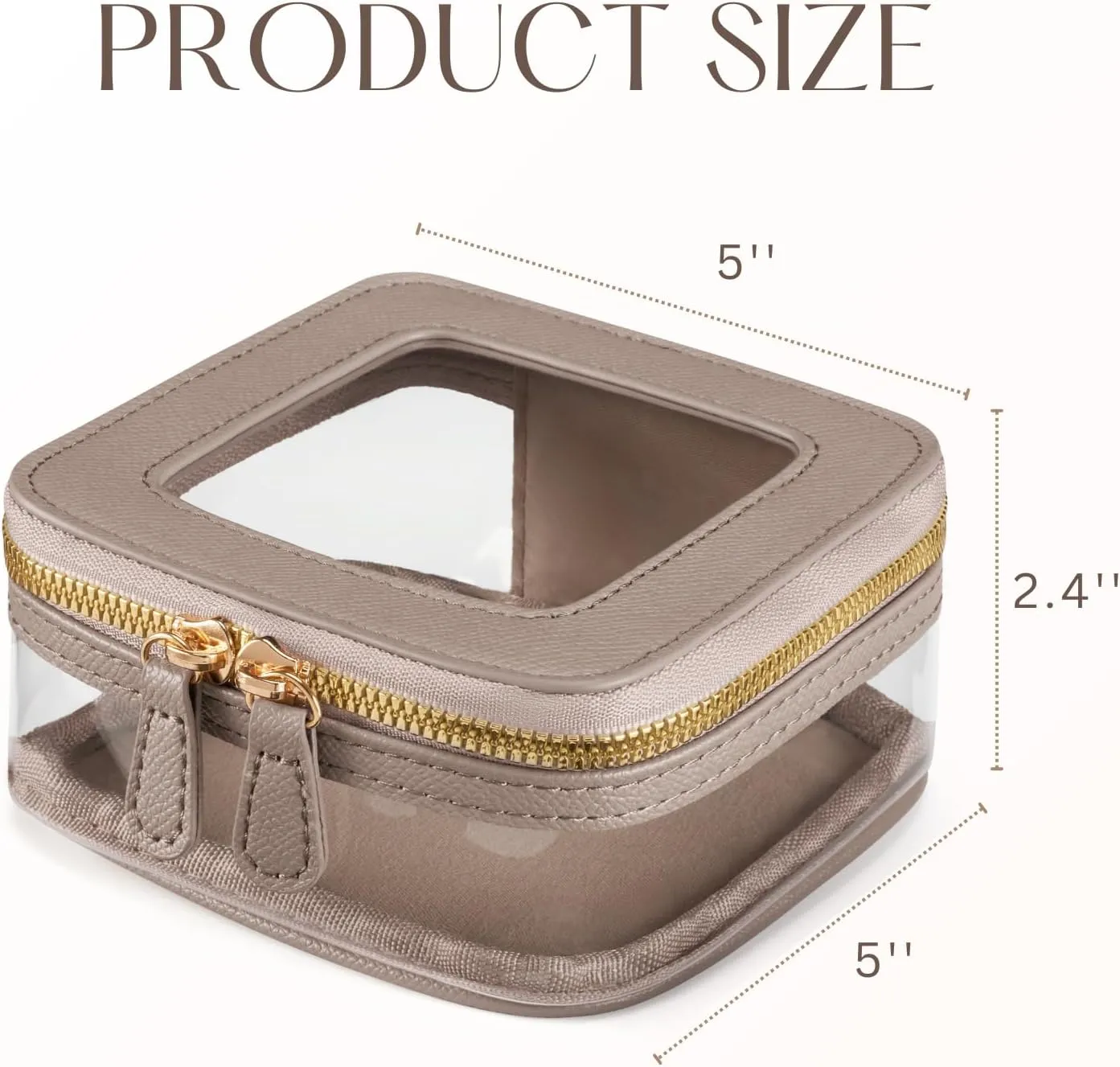 Mini Cosmetic Bag Clear Makeup Bag Small Travel Toiletry Bag with Zipper, Cute Car Cosmetic Case Transparent Makeup Pouch for Purse (Stone)