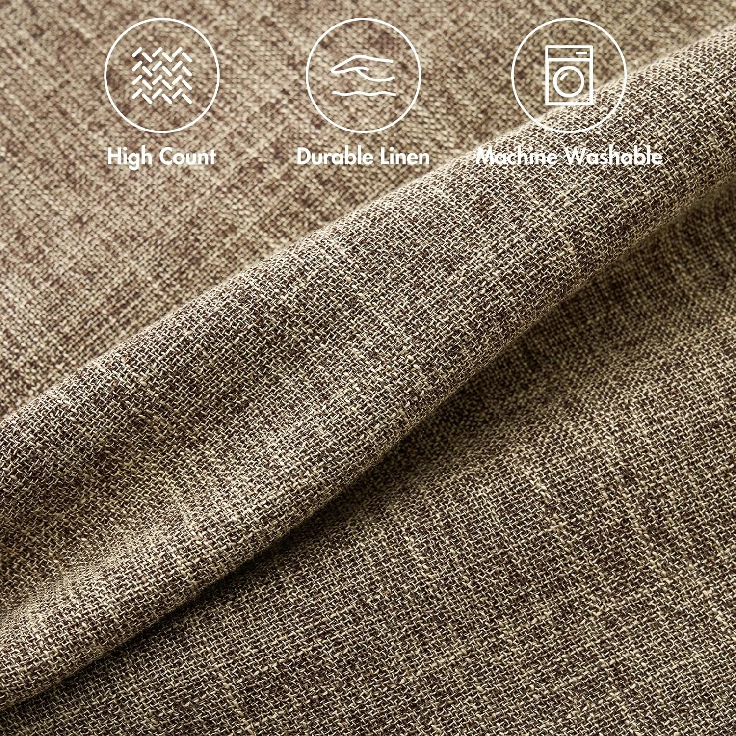 MIULEE Pack of 2 Decorative Linen Burlap Pillow Covers Farmhouse Boho Accent Pillowcases for Sofa Car Couch Bedroom Living Room Decor 20x20 Inch Brown