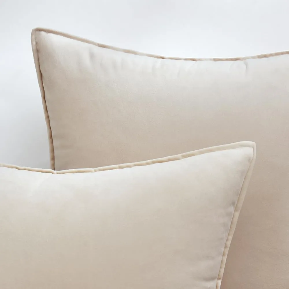 MIULEE Pack of 2 Decorative Velvet Throw Pillow Cover Soft Pillowcase Solid Square Cushion Case for Sofa Bedroom Car 16x16 Inch Cream White