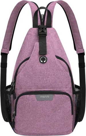 MOSISO Sling Backpack Travel Hiking Daypack, Crossbody Convertible Sling Bag with Front Pocket One Shoulder Chest Bag