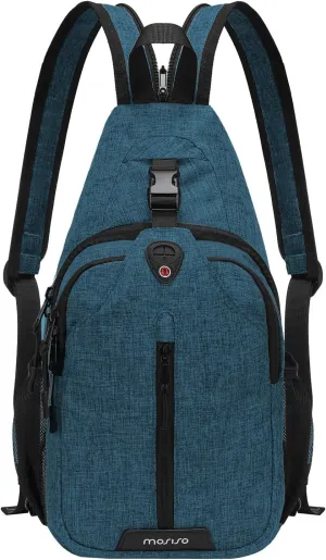 MOSISO Sling Backpack Travel Hiking Daypack, Double Layer Crossbody Sling Bag Convertible Backpack with Front Vertical Pocket