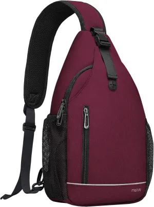MOSISO Sling Backpack,Multipurpose Travel Hiking Daypack Rope Crossbody Shoulder Bag with Front Buckle Pouch&Reflective Strip
