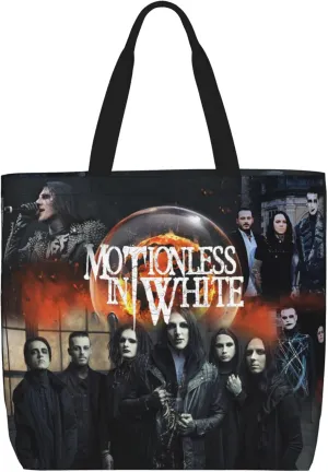 Motionless Rock In White Tote Bag for Women Lightweight Large Tote Bag Shoulder Bag Handbag for Travel Work Gym, Black