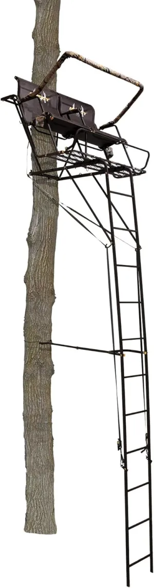 Muddy 2 Person Outdoor Hunting Climbing Ladder, Tree Stand with Flex-Tek Seat, 500 Pound Maximum Capacity