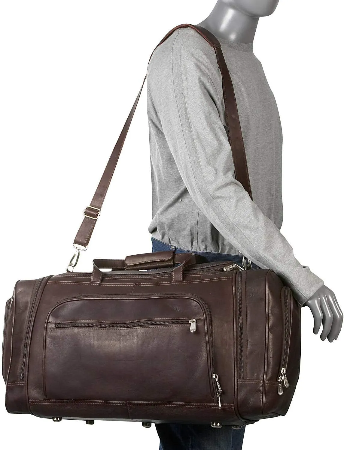 Multi-Compartment Duffel Bag, Chocolate, One Size