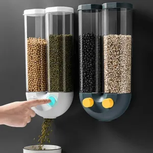 Multi Grain Dispenser - Wall-Mounted Clear Storage Solution