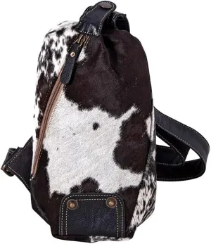 Myra Bag Sling Bag for Women - Western Upcycled Canvas Hairon Leather Crossbody - Black & White