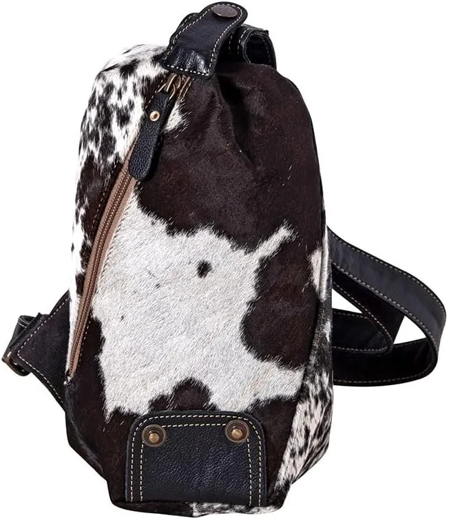 Myra Bag Sling Bag for Women - Western Upcycled Canvas Hairon Leather Crossbody - Black & White