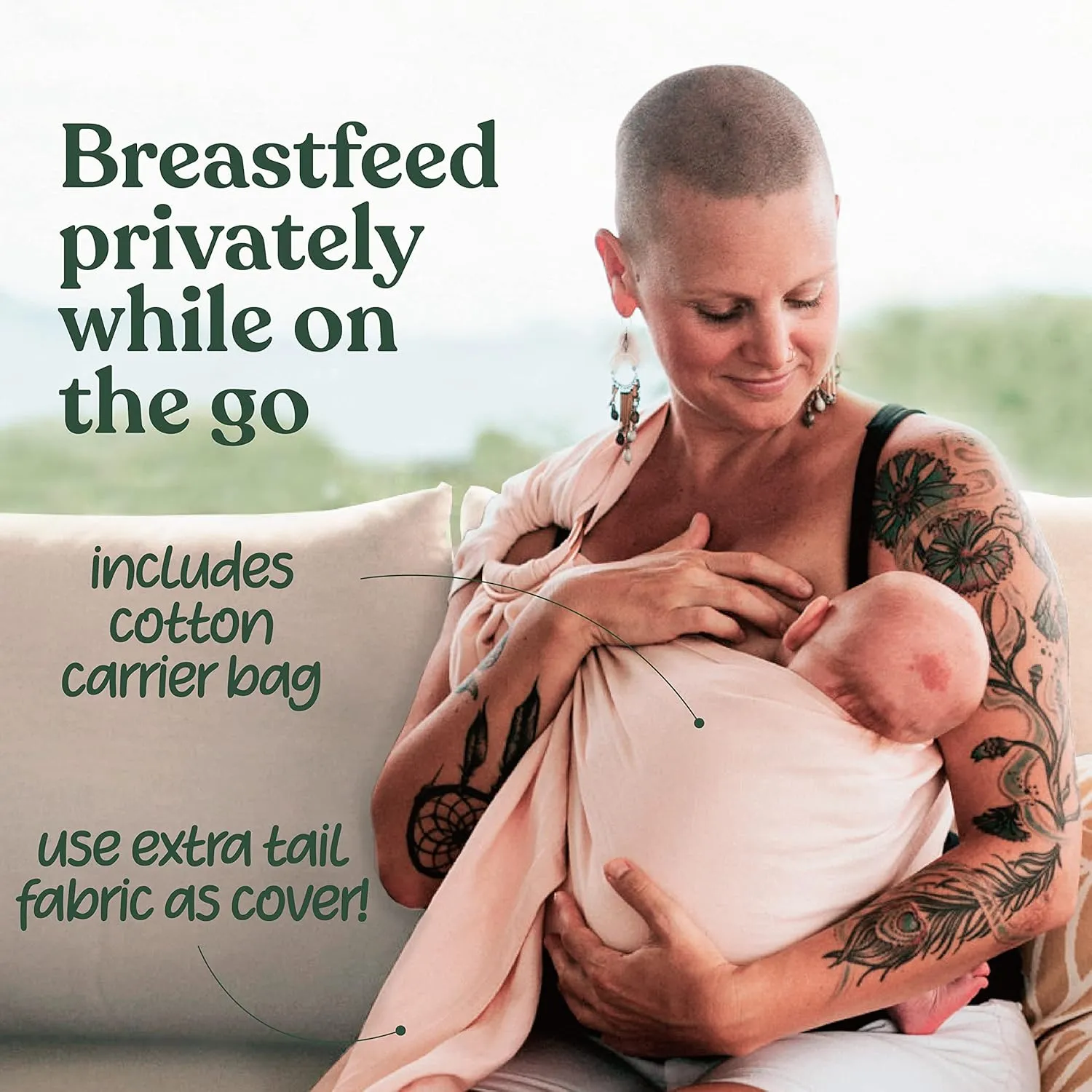 Nalakai Ring Sling Baby Carrier, Soft Linen Baby Sling, Baby Wrap, Comfort, Style, and Giving Back - Carry Your Little One with Love