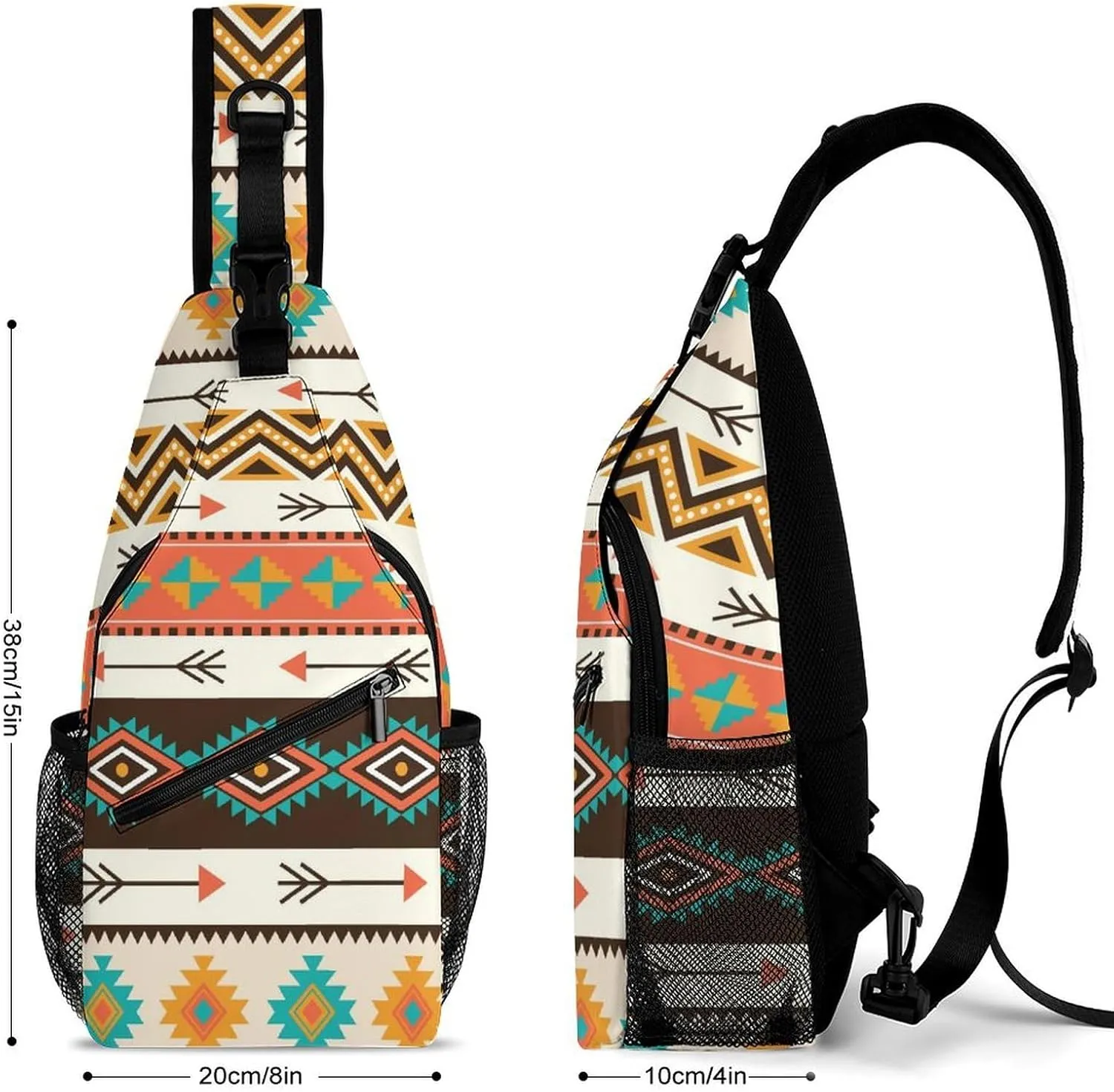 Native-american-pattern Crossbody Sling Backpack, Shoulder Bag Chest Bag for Travel Sport Running