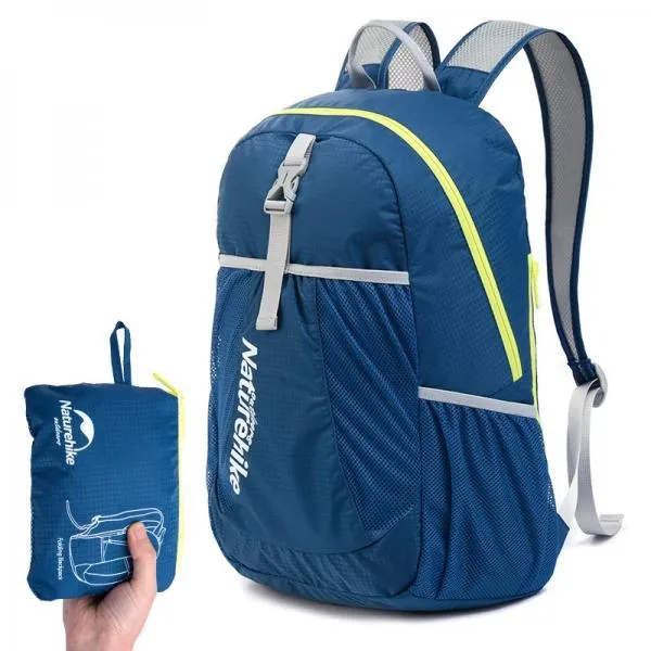 NatureHike Folding Backpacks Outdoor Ultralight Portable Hiking Travel Waterproof Backpack Navy Blue