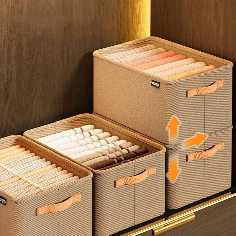 NeatFold Collapsible Clothes Storage Boxes with Reinforced Handles for Easy Access