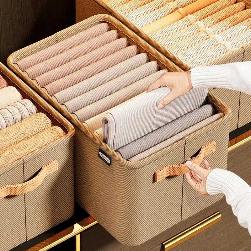 NeatFold Collapsible Clothes Storage Boxes with Reinforced Handles for Easy Access