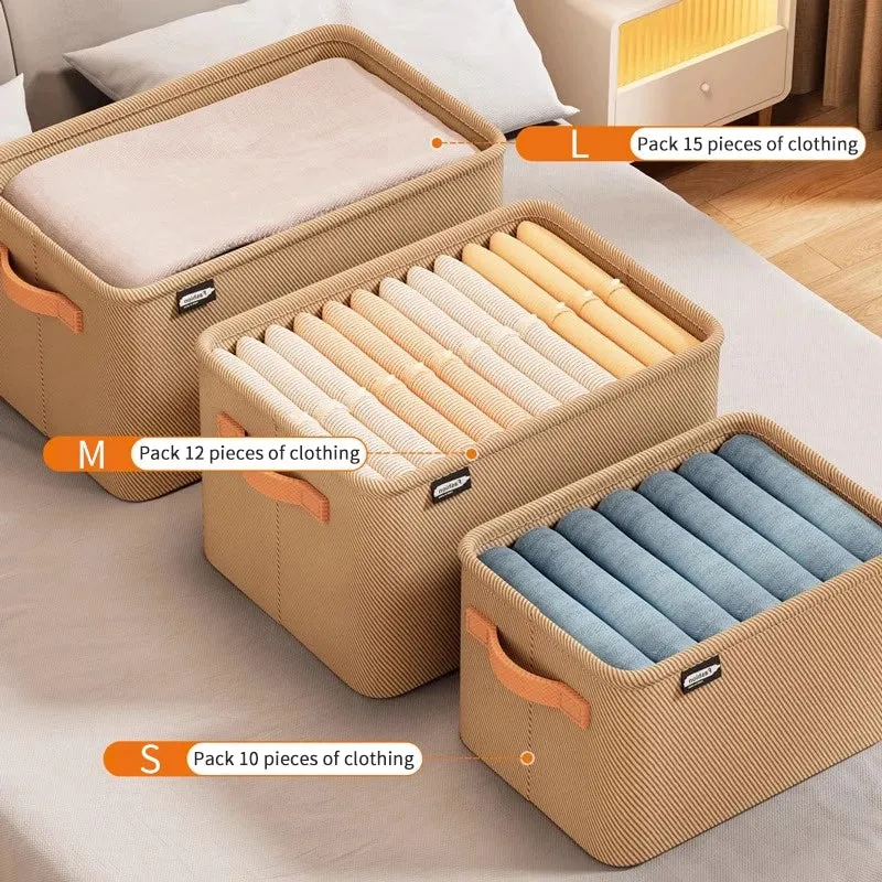 NeatFold Collapsible Clothes Storage Boxes with Reinforced Handles for Easy Access