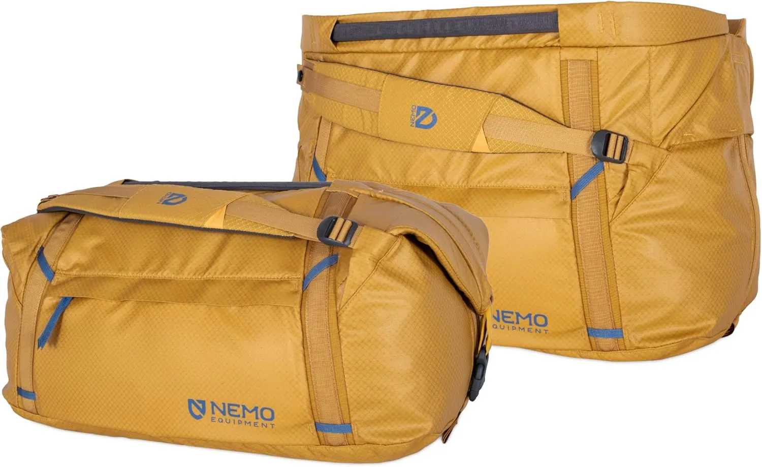 NEMO Equipment Double Haul Convertible Duffel & Tote Bag – Water-Resistant Gear Bag with Backpack Straps - 55L - Chai