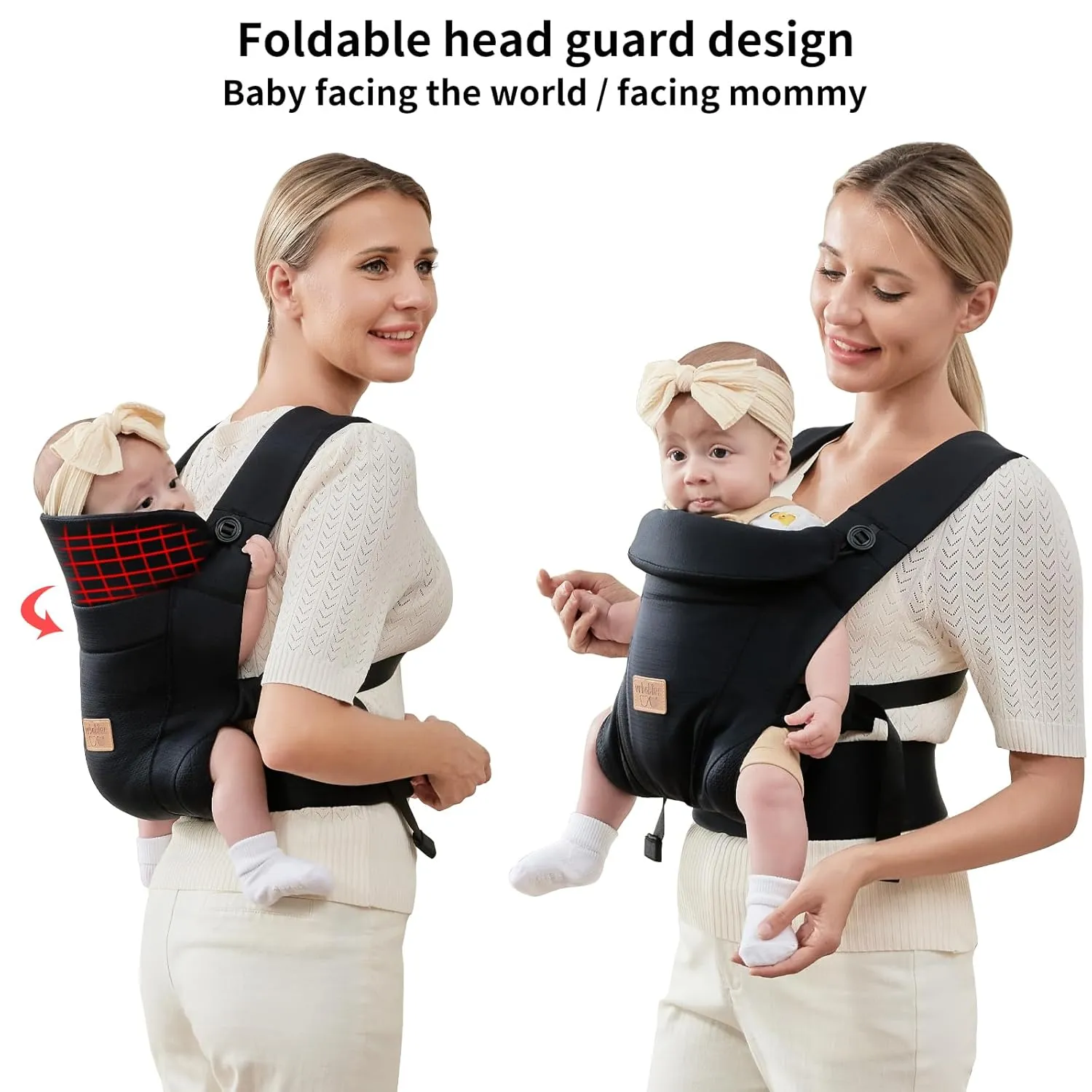 New Upgrade Ergonomic Baby Carrier Newborn Toddler Wrap Carrier,Hands Free Baby Sitting Support Sling,Breathable,Perfect for Infants/Chest Sling for Babies Shower Gift (Black)