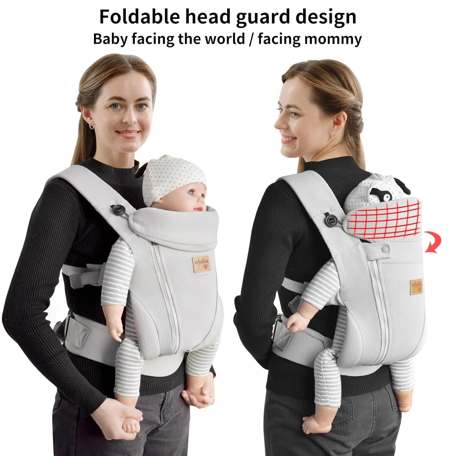New Upgrade Ergonomic Baby Carrier Newborn Toddler Wrap Carrier,Hands Free Baby Sitting Support Sling,Breathable,Perfect for Infants/Chest Sling for Babies Shower Gift(Light Grey)