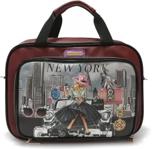 Nicole Lee Cosmetic Makeup Bag for Women - Multi Organization Toiletry Travel Bag with 5 Compartments (Success in New York)