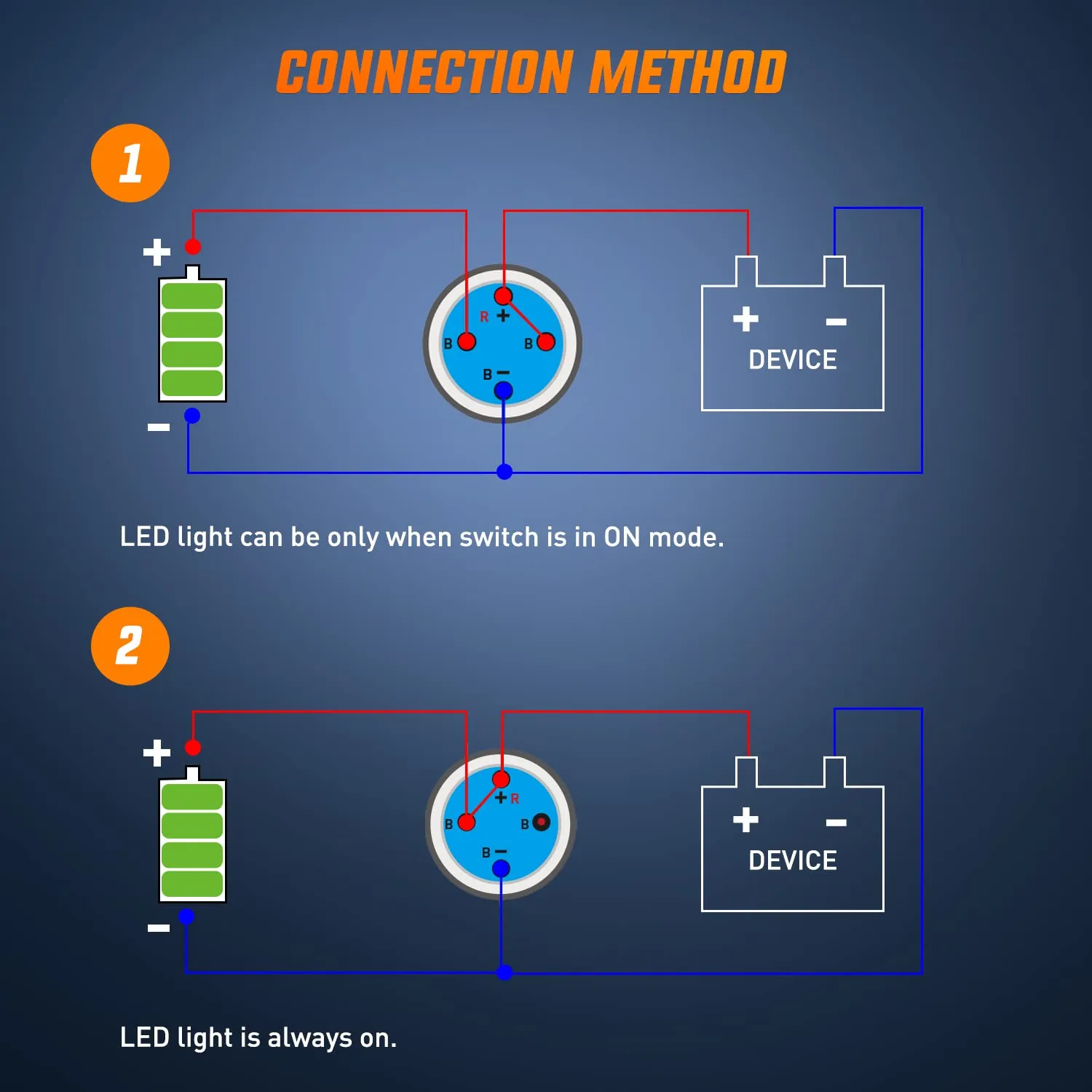 Nilight 5Pcs 16mm 12V Blue Latching Push Button Switch Heavy Duty Metal with 8inch Wiring Harness and Led Indicator Light 24V Pre Wired SPDT Self Locking 4Pin Marine for Boats Cars Truck