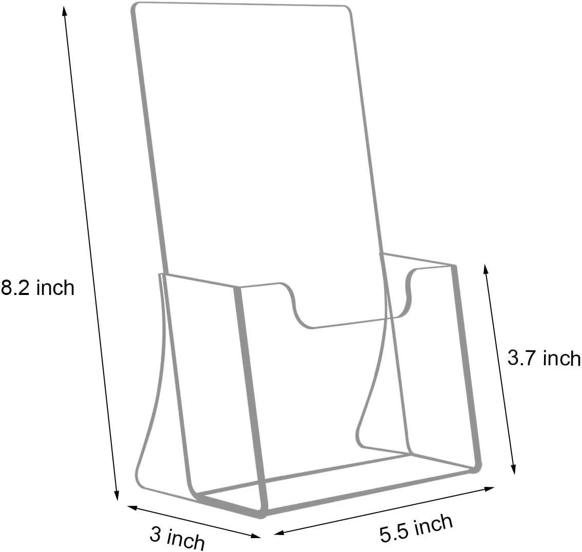 NIUBEE 2 Pack 8.5'' x 5.5'' Acrylic Bi-fold Brochure Holder,Clear Plastic Counter top Organizers