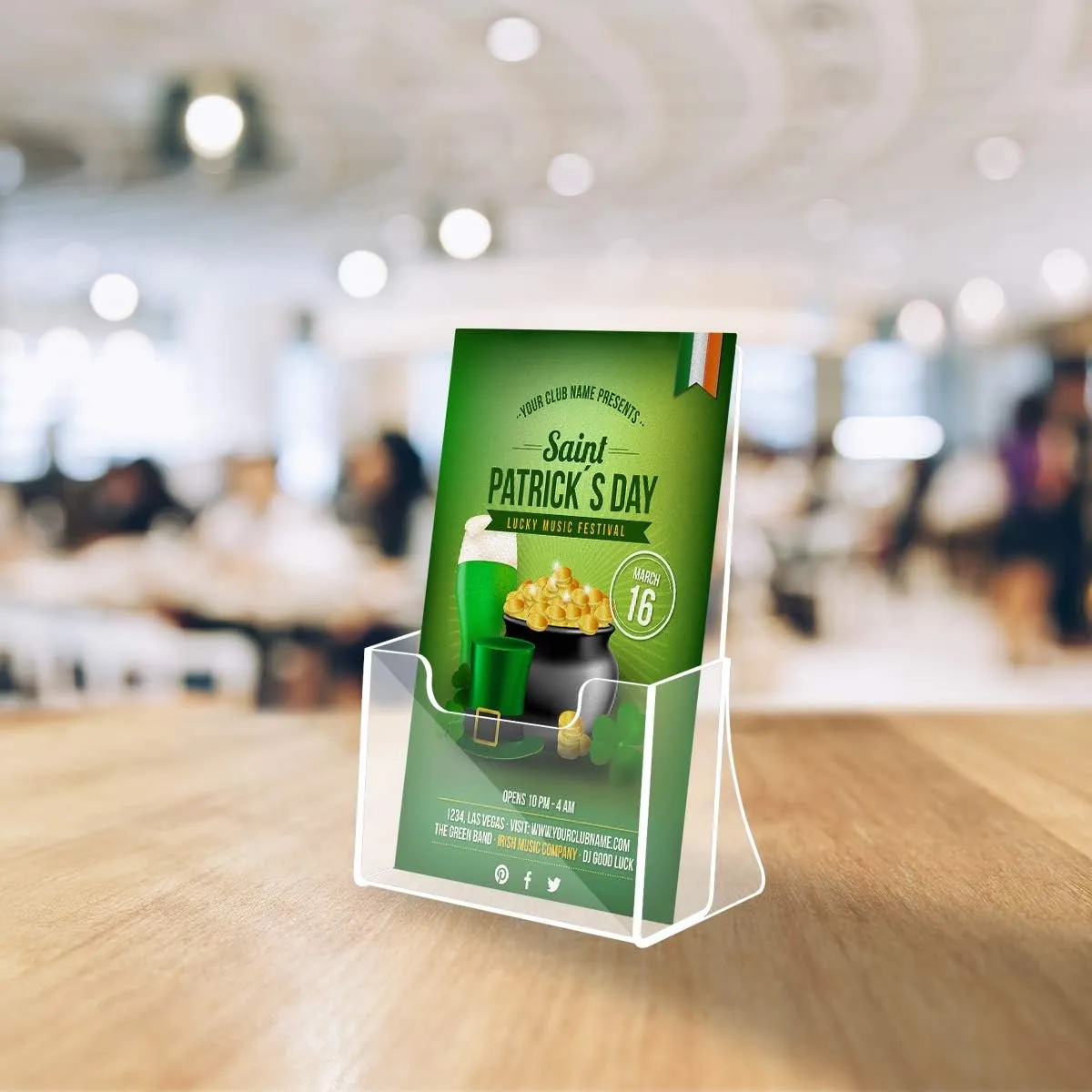 NIUBEE 2 Pack 8.5'' x 5.5'' Acrylic Bi-fold Brochure Holder,Clear Plastic Counter top Organizers