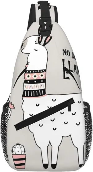 No Drama Llama Print Cross Chest Bag Diagonally - High-Capacity For Short Trips, Work, And Daily Use