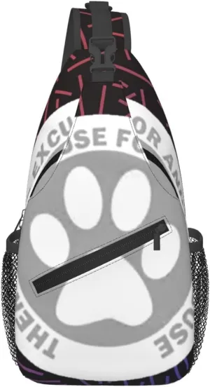 No Excuse For Animal Abuse Crossbody For Men Women Sling Chest Bag Shoulder Bag Lightweight One Strap Backpack Multipurpose Travel Hiking Daypack