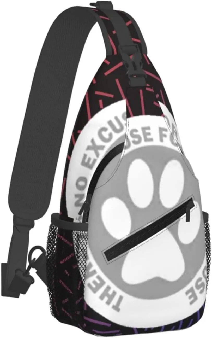 No Excuse For Animal Abuse Crossbody For Men Women Sling Chest Bag Shoulder Bag Lightweight One Strap Backpack Multipurpose Travel Hiking Daypack