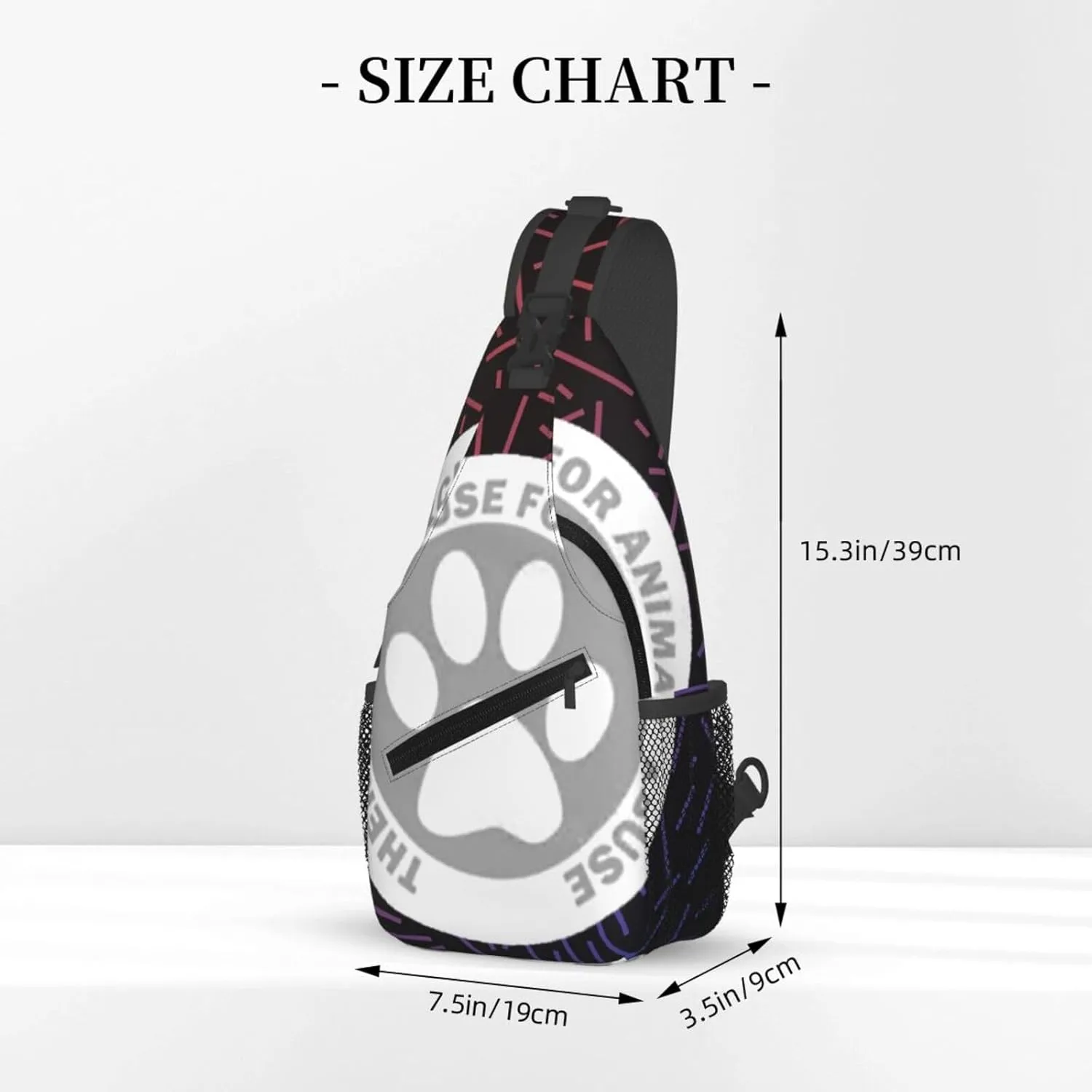 No Excuse For Animal Abuse Crossbody For Men Women Sling Chest Bag Shoulder Bag Lightweight One Strap Backpack Multipurpose Travel Hiking Daypack