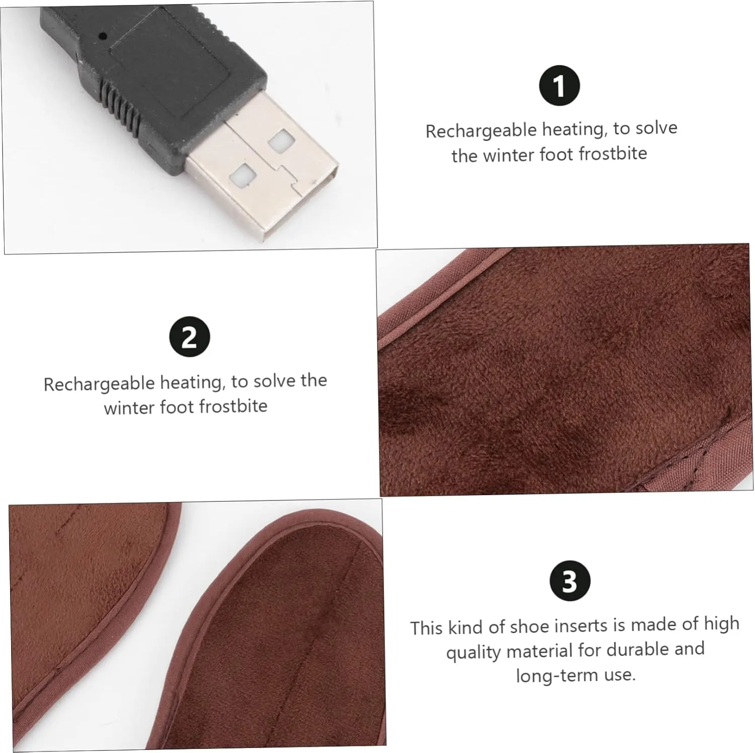 NOLITOY Heated Insoles Electric Heating Shoe Inserts with Washable Design for Winter Warmth Energy Saving Far Technology