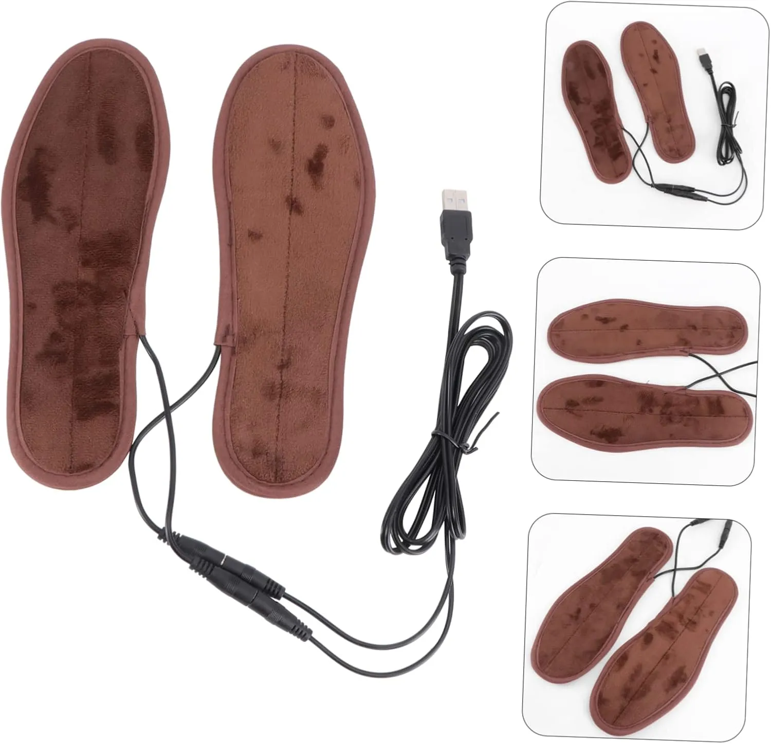 NOLITOY Heated Insoles Electric Heating Shoe Inserts with Washable Design for Winter Warmth Energy Saving Far Technology